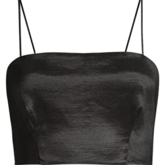 New Likely Rosaline Cropped Sateen Adjustable Straps Cami Top In Black NWT Sz M - Picture 3 of 8